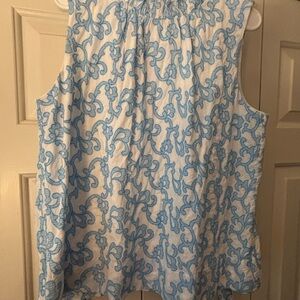 Lilly Pulitzer Blue and White Patterned Blouse